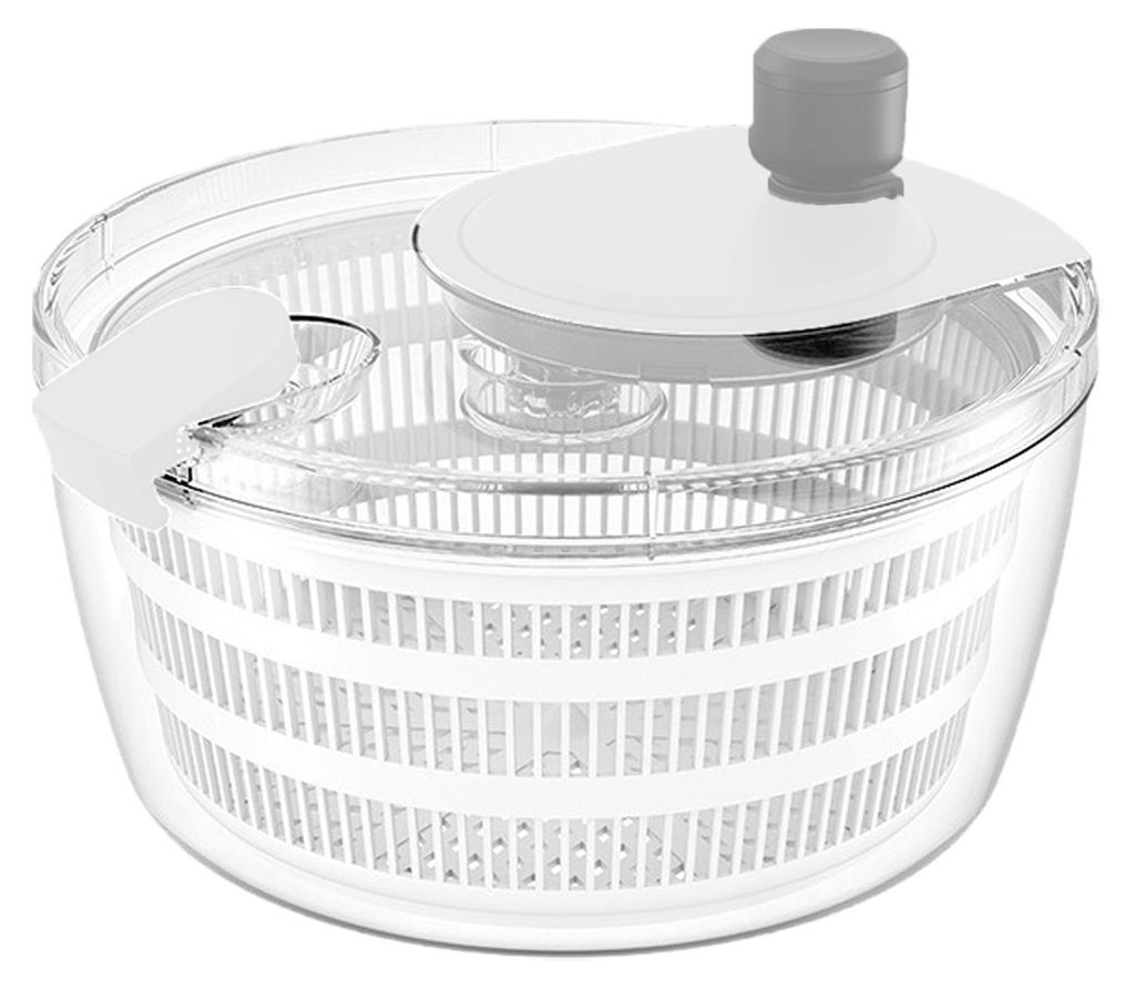 Salatschleuder, Handtrockner, große 4,2-Liter-Schüssel aus transparentem Kunststoff mit integriertem Sieb, ideal zum Trocknen von Obst und Gemüs...