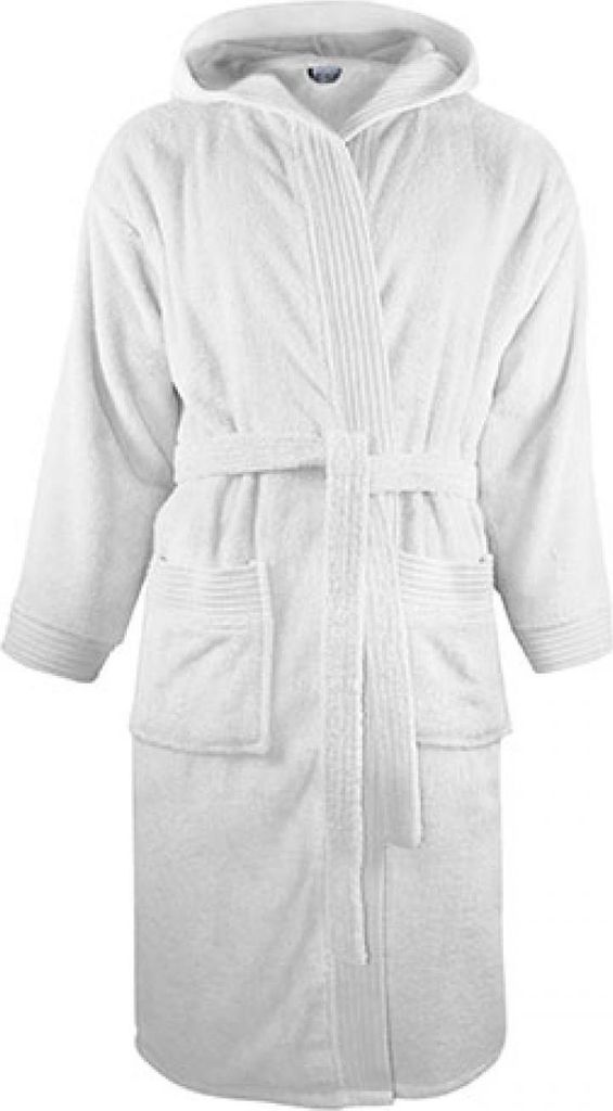 The One Towelling T1-BH | Bathrobe Hooded - Bademantel - Farbe: White - Größe: L/XL
