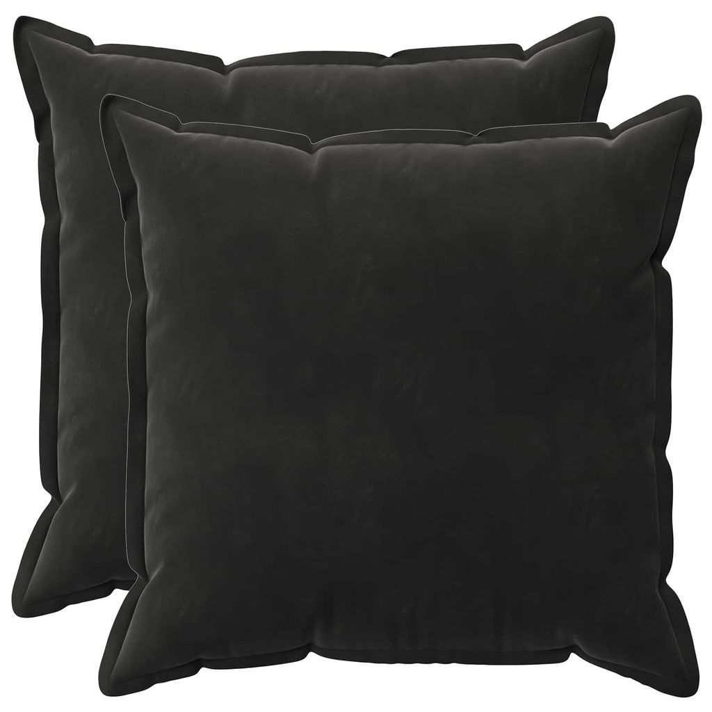 vidaXL Kussenhoezen, 2 stuks, houtlook, zwart, 70 x 70 cm, Productafbeelding 