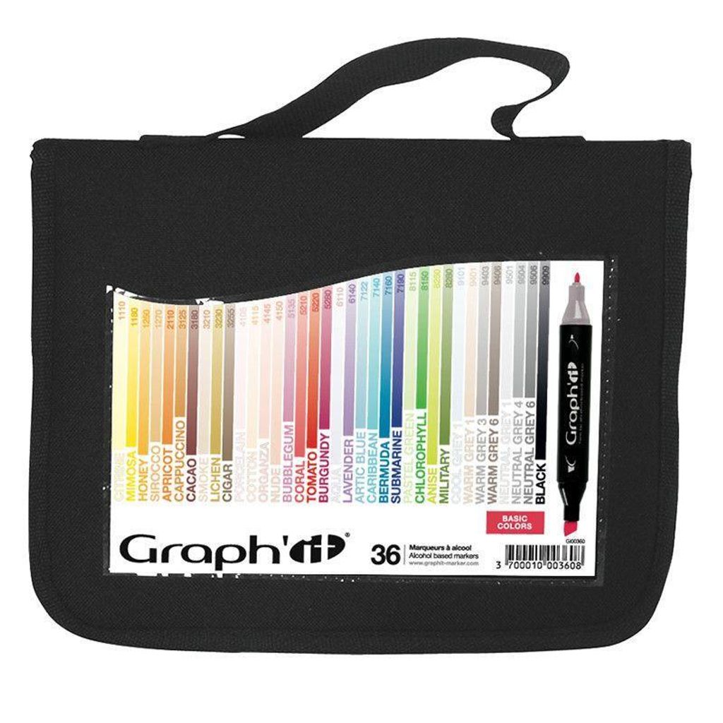 Mäppchen 36 Marker - Graph'It - Grundfarben