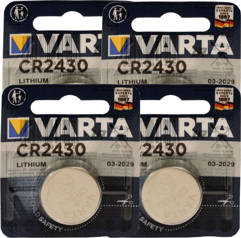 4x Lithium Knopfzelle Batterie Varta Electronic CR2430 3V Produktbild 