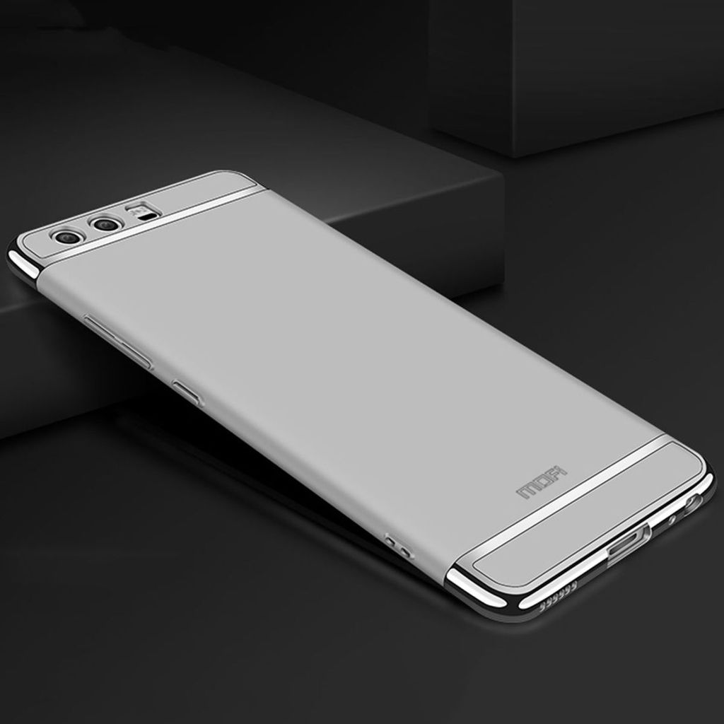 Handy Hülle Schutz Case für Huawei P20 Pro Bumper 3 in 1 Cover Chrom Etui Silber