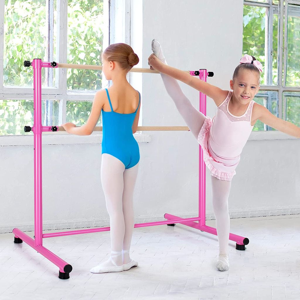 Mobile Doppel Ballettstange freistehend Tanz Pilates Training flexibel 220 cm 