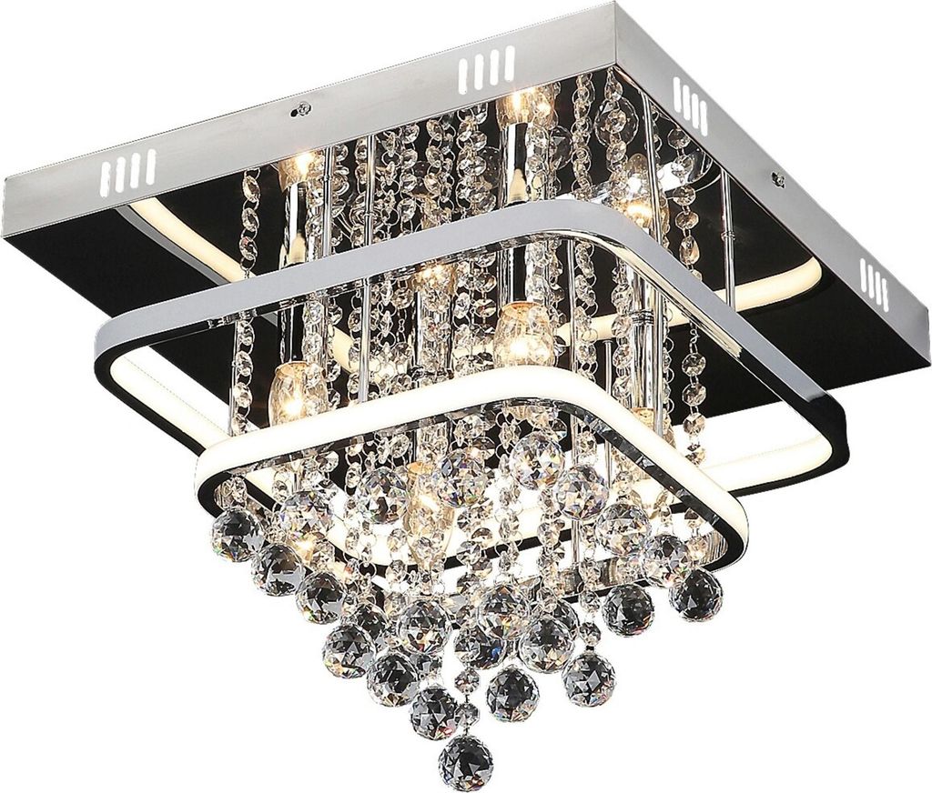 Rabalux 2239 Deckenleuchte 4 Spots Pallas, E14, 36W, 4000K, 2430lm, silber-weiß, neutralweiß, dimmbar, 40x40cm