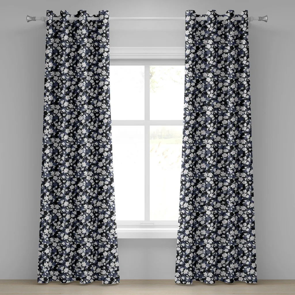 Rideaux occultants déco jardin fleuri motif végétal vintage 280x175 cm