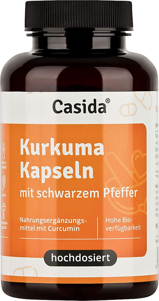 Casida Kurkuma Kapseln mit schwarzem Pfeffer, 90 St. Kapseln