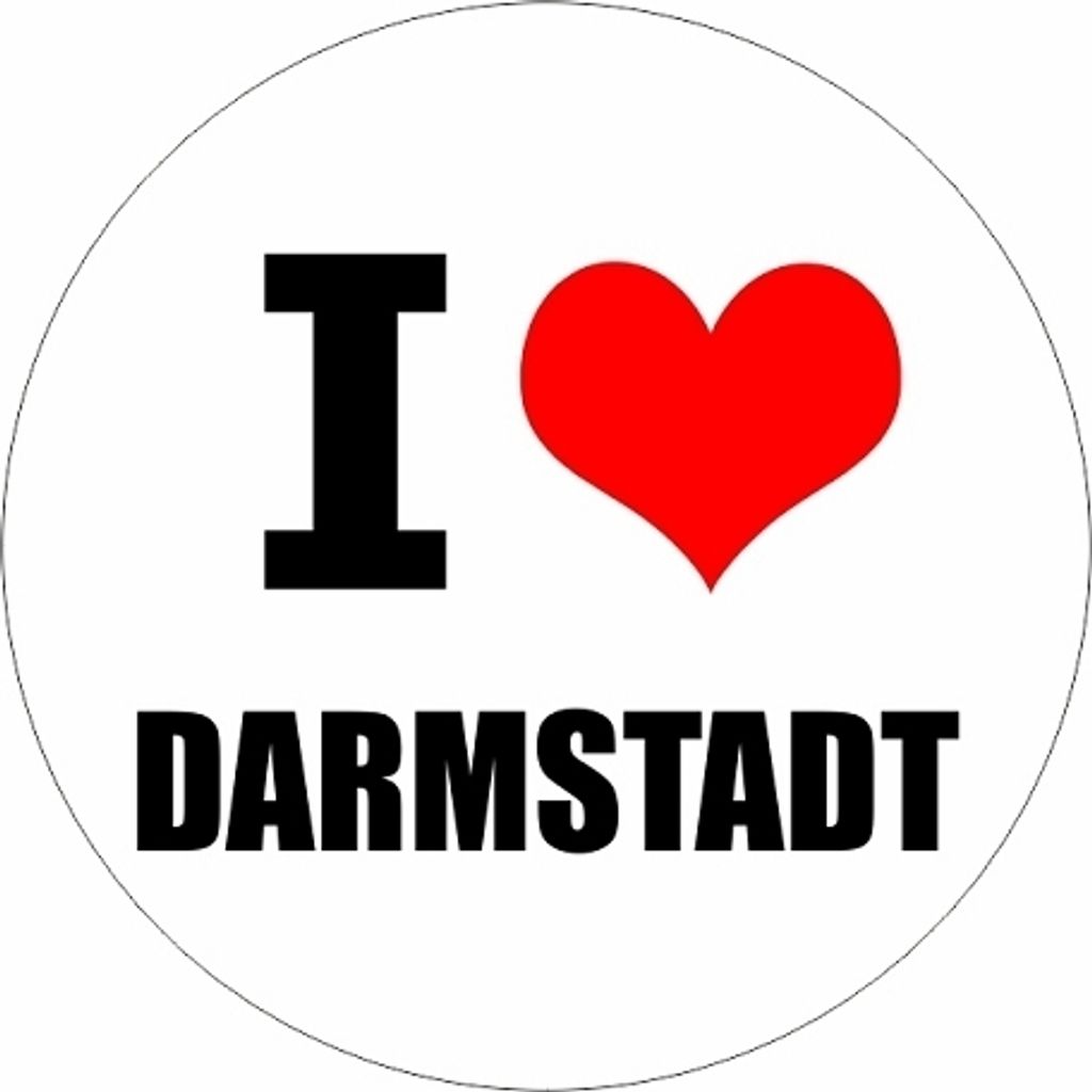 Kiwistar - Autoaufkleber - 5x5 cm - außen klebend - I love Darmstadt für Auto, Laptop, Fahrrad, LKW, Motorrad Aufkleber mehrfarbig JDM Decal Stic...
