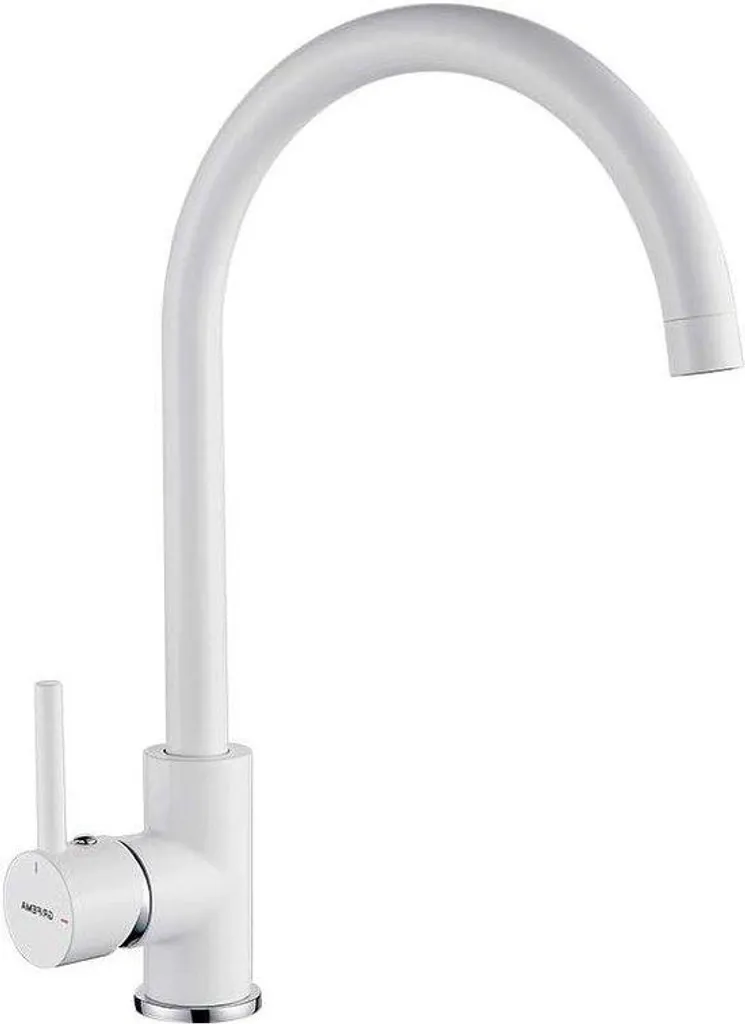 Mitigeur de cuisine blanc inox pivotant, finition mate modèle G4001W