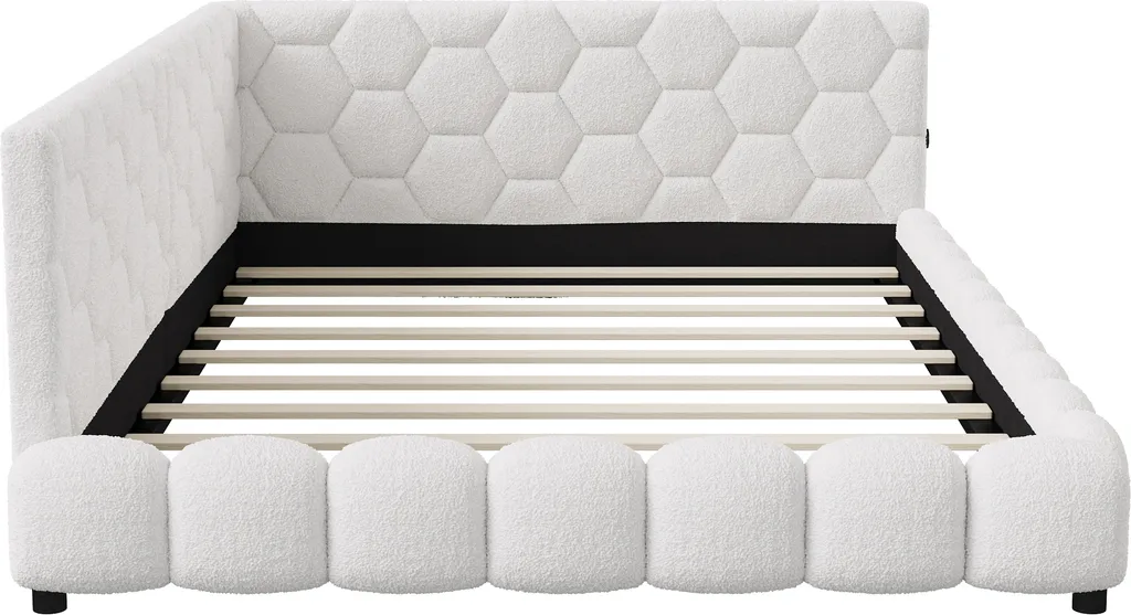 Canapé-lit blanc 140x200cm : optimisez l'espace avec USB et LED intégrés
