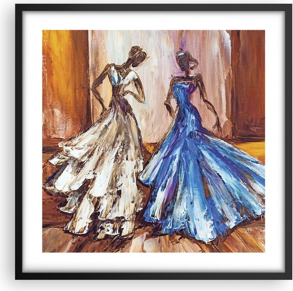 Gerahmtes Poster - Schwarzer Rahmen - Frauen Kleider Öl - 50x50 cm - Wand Bild - Wanddeko - Wandbilder - Kunstposter - Wandposter - Bilderrahmen -...