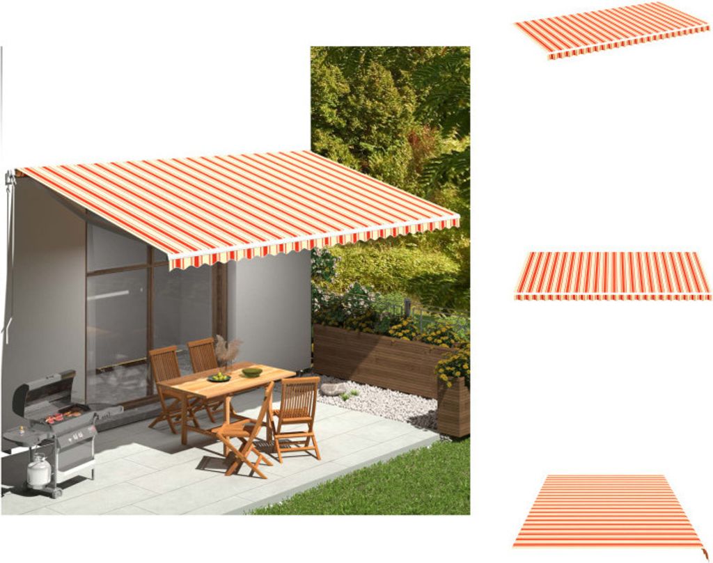 vidaXL Markisenbespannung Gelb und Orange 6x3 m - Markisen