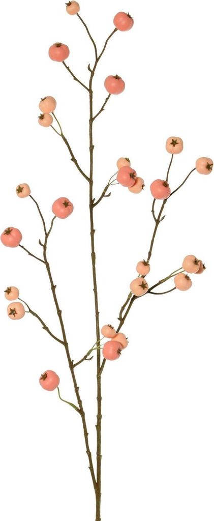 artplants.de Künstlicher Zweig Zierapfel NONGIR mit Früchten, Hellrosa, 90cm - Kunst Apfelzweig