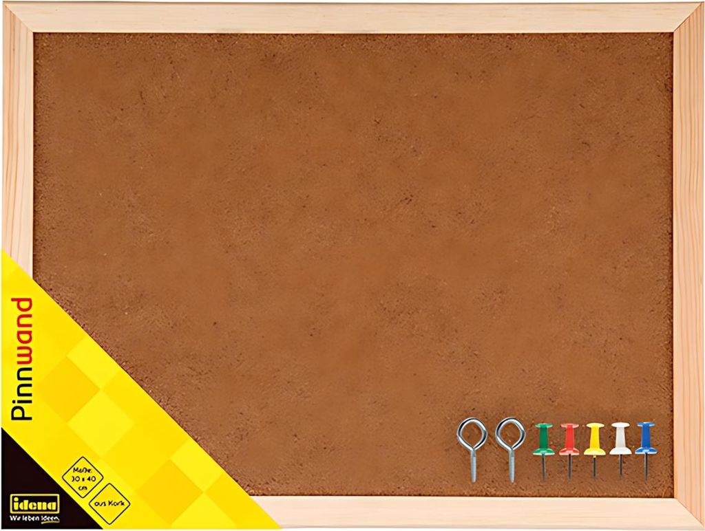 Idena 568021 Pinnwand, mit Holzrahmen, inkl 2 Schrauben und Produktbild 