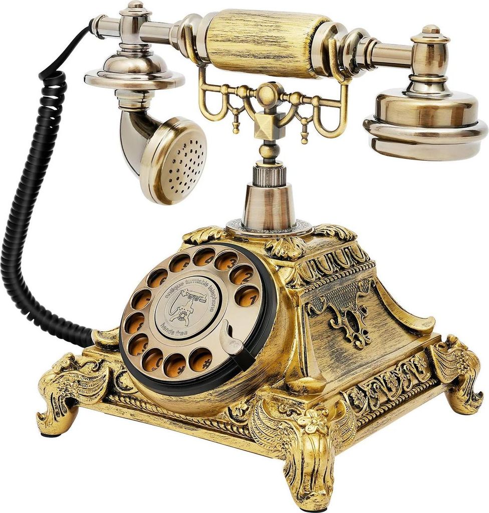 Retro Telefon - Tischtelefon - Festnetz - Antikes Design - Europäischer Stil - Dekorativ - Kunstharz - Bronze