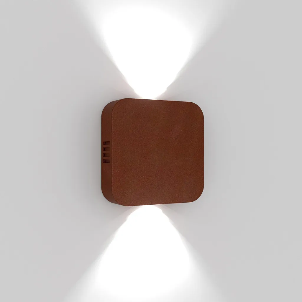 Luminaire Mural LED Double Flux Orientable IP54 en Aluminium Corten