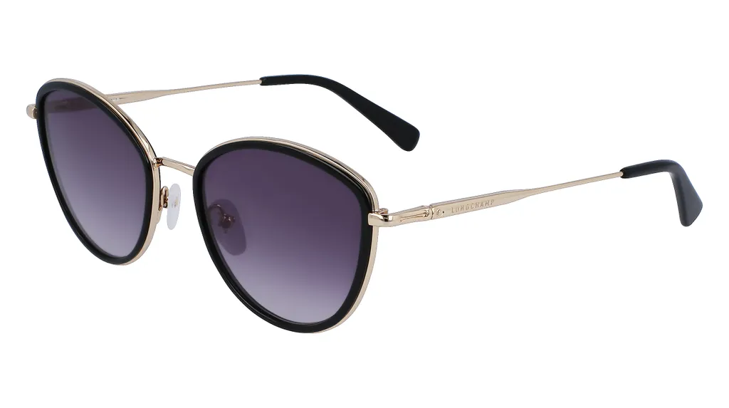 Lunettes Longchamp LO170S monture dorée fine avec détails noirs femme