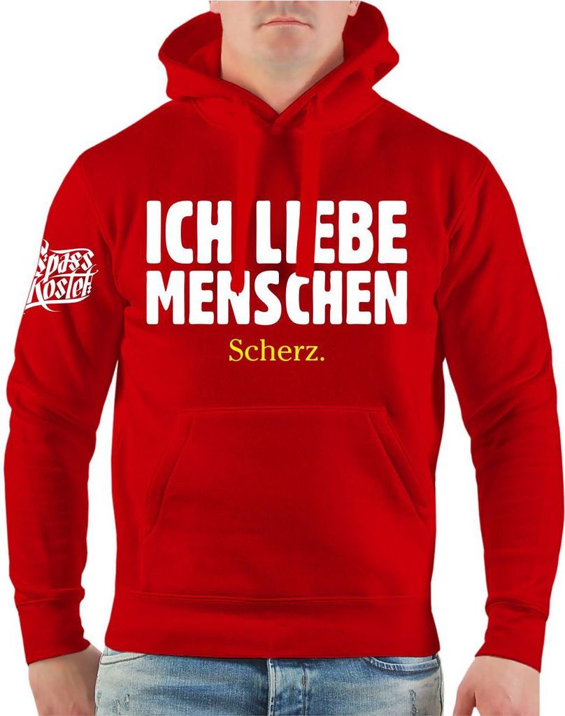 Herren Kapuzenpullover Ich liebe Menschen. SCHERZ