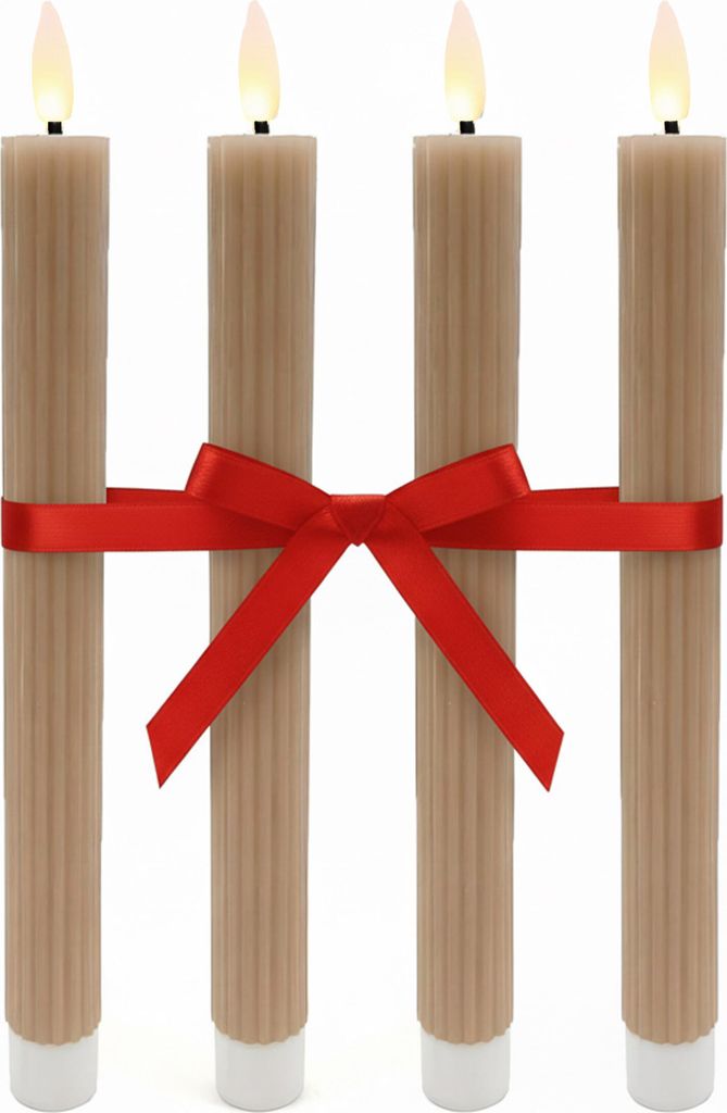 relaxdays LED Stabkerzen 4er Set