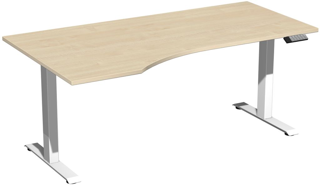 Elektro-Hubtisch Elevate Basic, links 1000 x 1800 mm, ahorn/weiß