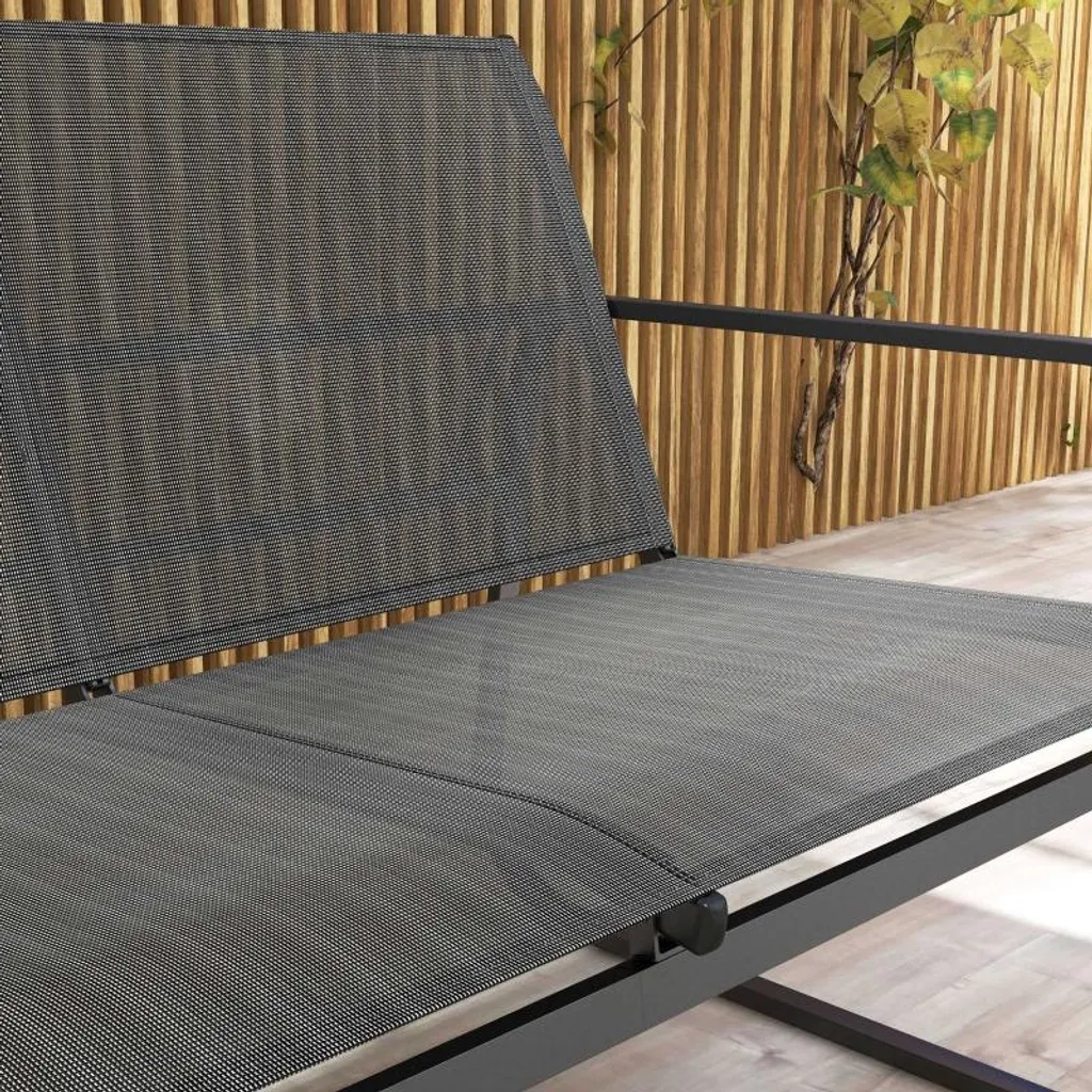 Salon de jardin résistant aux intempéries en maille pour terrasse 4 p