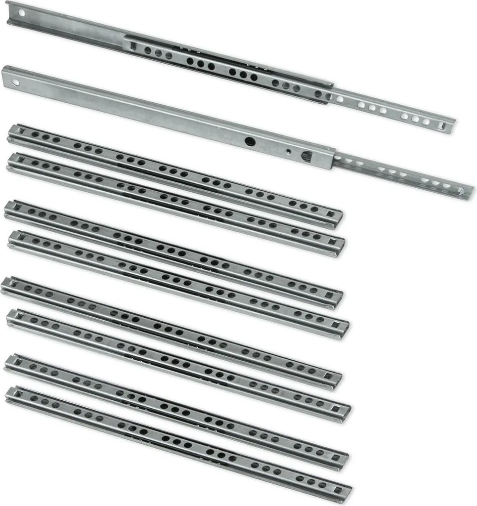 Coulisse de tiroir à galets 17mm x 246mm lot de 5 paires pour meuble