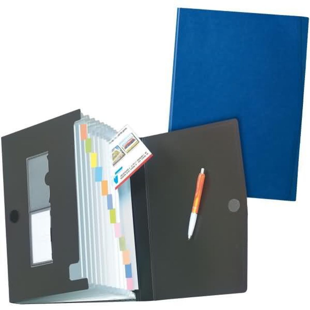 Fächermappe A4 PP 12 Fächer farbig sortiert.