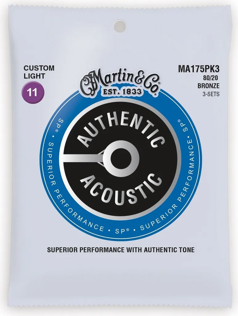 Martin MA175PK3 Cordes Guitare Anti-Casse Bronze 80/20 lot de 3 jeux SP