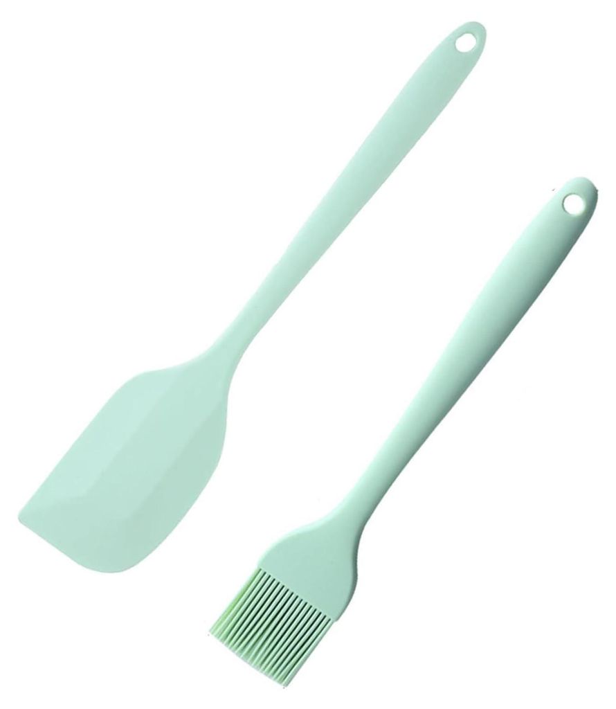 2 Stück Teigschaber Set Silikon Spachtel Silikonbürste 315°C hitzebeständiger Antihaft Flexibler Nahtloser Teigschaber und Küche Pastry Brush ...