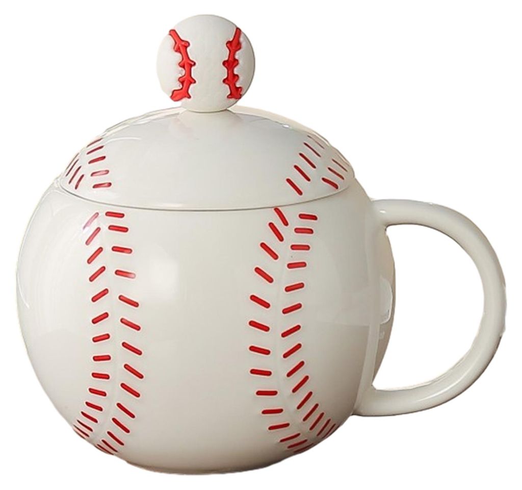 Sportmotiv-Keramikbecher mit Deckel und Löffel – Badminton, Fußball, Basketball – Kaffee- und Teetasse – Einzigartiges Geschenk für Sportb...