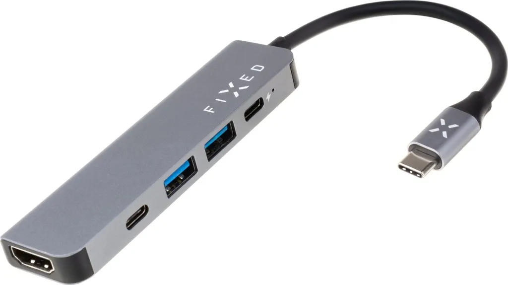 FIXED HUB Mini FIXHU-MN-GR : 5 ports USB-C pour PC et tablettes - 4