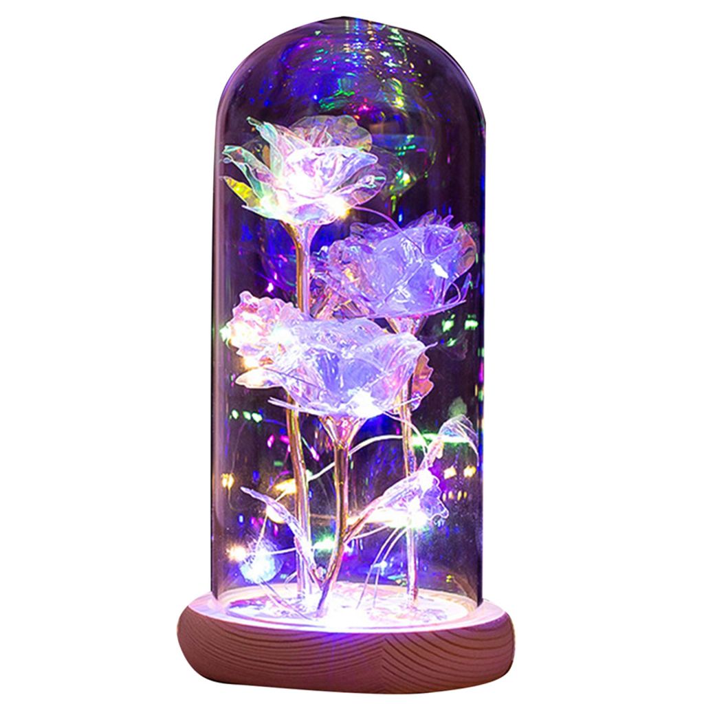 LED Galaxy Ewige Rose im Glas Geschenke für Frauen Schöne und das