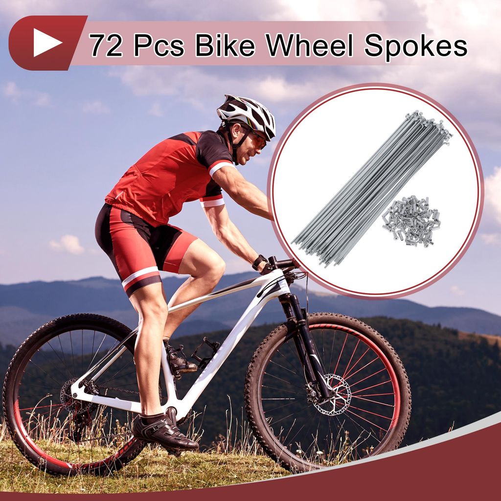 72 Set 14G Fahrrad Speichen 181mm Fahrrad Felgen Speichen Kohlenstoffstahl Verzinkt Silber Ton
