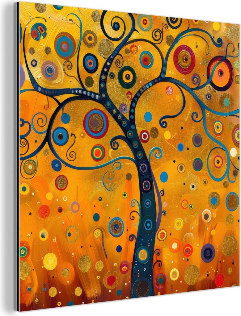 MuchoWow Wanddekoration Metall Metallbild Wandkunst 50x50 cm Abstrakt - Baum - Baum des Lebens - Modern MuchoWow Aluminium Gemälde - Alubild - Ind...