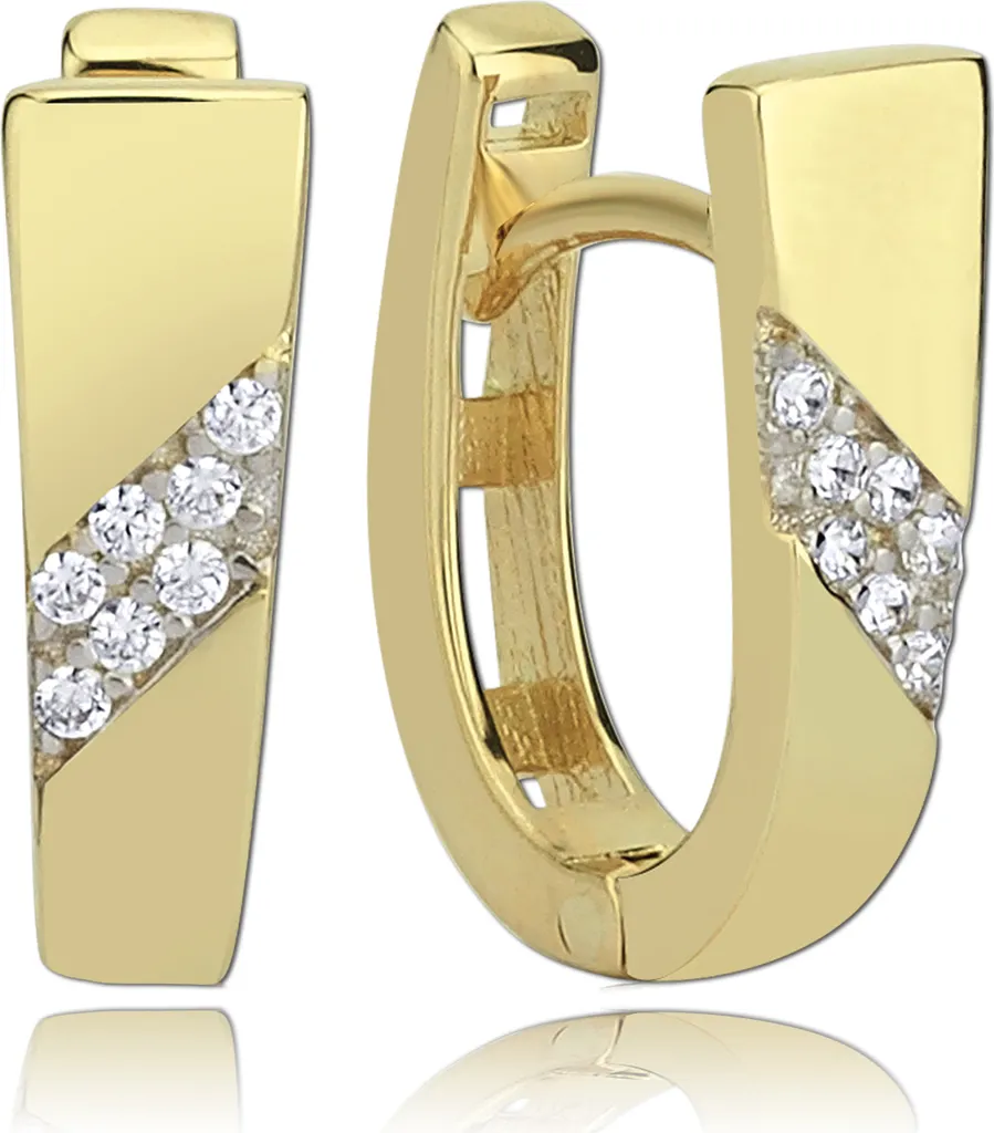 Créoles or blanc 333 Balia pour femme - Bijou quotidien élégant et léger