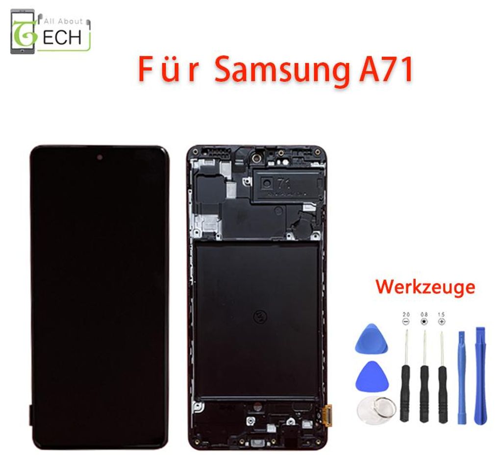 Für Samsung A71 SM-A715F LCD Display mit Rahmen Touch Produktbild 
