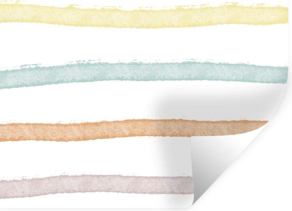 MuchoWow Wandtattoo Wandsticker Wandaufkleber Linie - Pastell - Regenbogen - Muster 160x120 cm Selbstklebend und Repositionierbar - Selbstklebend...