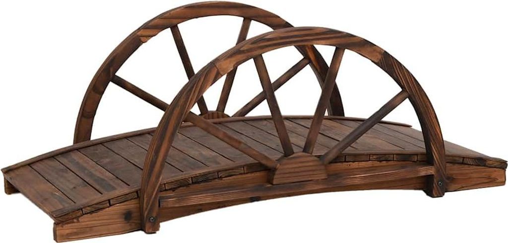 vidaXL Záhradný mostík s dizajnom kolies 99x50x38 cm Obrázok produktu 