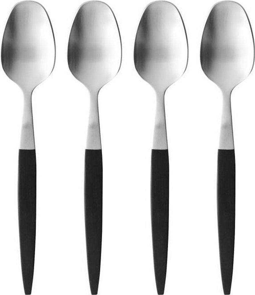 Gense Dessertlöffel Focus de Luxe 4er Set, Besteck, Löffel, POM-Kunststoff, 18/8 Edelstahl, 16.8 cm, 20492