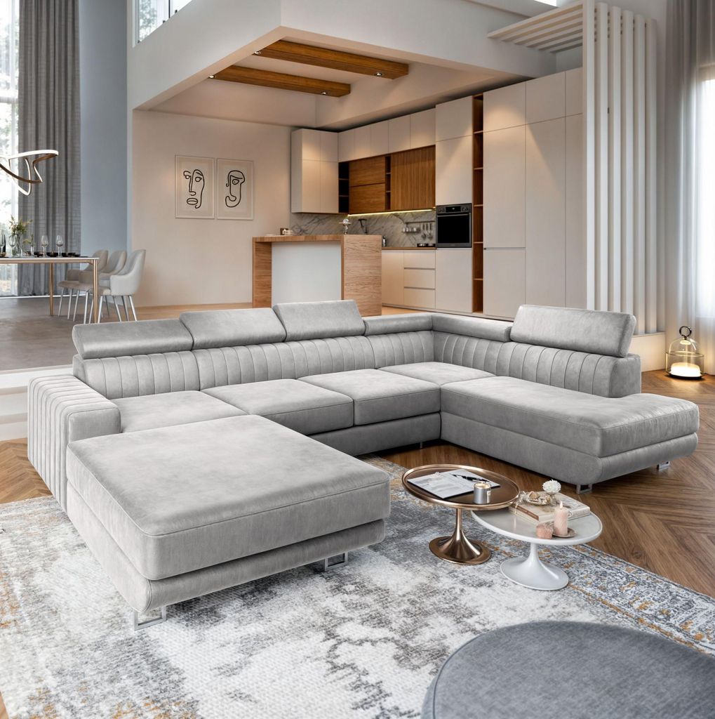 Masseno Ecksofa SIENA R-S mit Schlaffunktion U-Form, Sofa Produktbild 