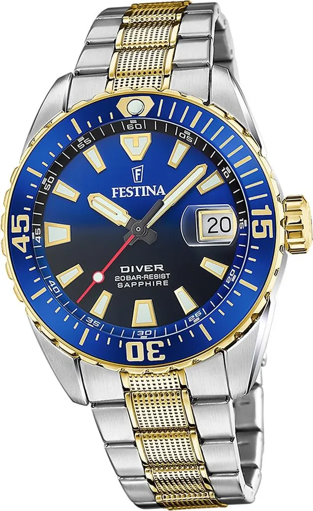 Orologio Festina The Originals F20706/1 Uomo Acciaio Bicolore Diver 20ATM