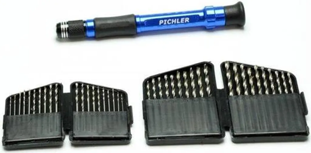 Mini perceuse à main PICHLER C8336 et forets HSS pour modélisme et DIY