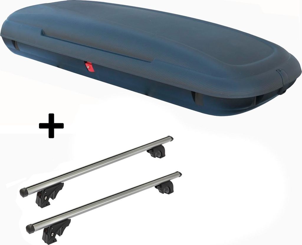 Dachbox VDPCA480 480Ltr carbonlook + Dachträger/Relingträger VDP LION1 kompatibel mit für Mercedes C Station Wagon (S203) (5 Türer) 00-07