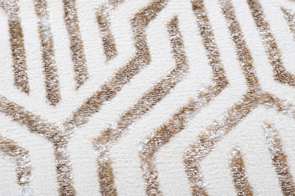 Tapiso Teppich CRYSTAL Rund Creme Beige Wohnzimmer Produktbild 