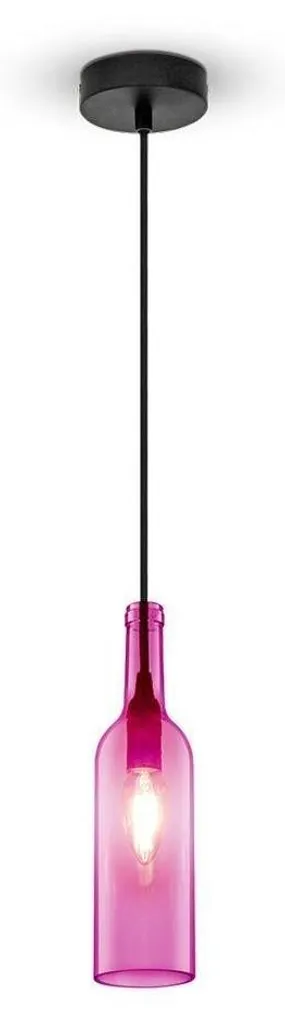 Lustre Suspension Moderne Bouteille Rose pour Cuisine et Salle à Manger
