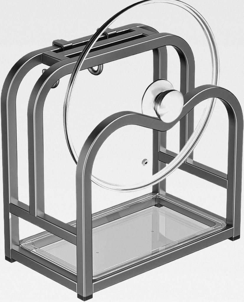 Topfdeckelhalter | Utensilienständer mit schneller Entwässerung, rostfrei und platzsparend | Halter für Topfdeckel in der Küche | Für Wohnheim...