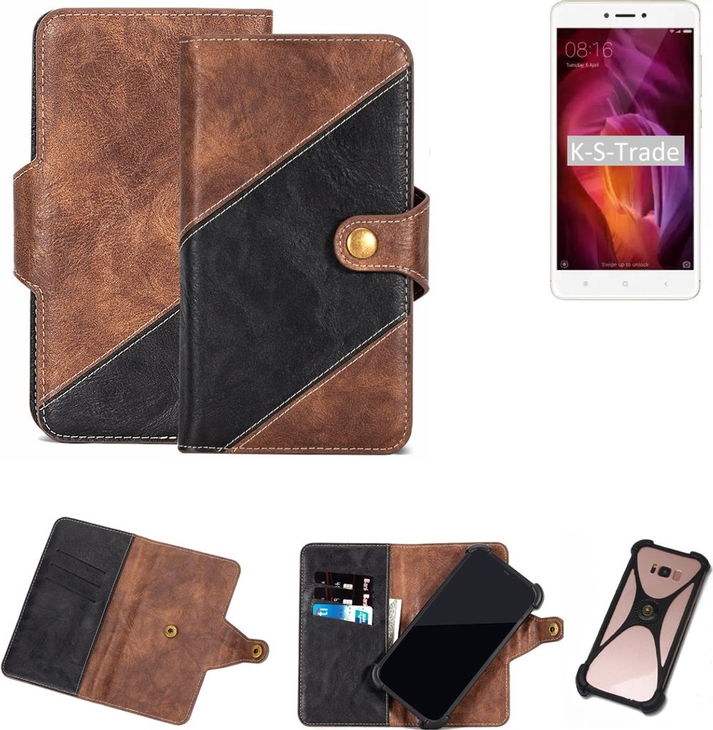 K-S-Trade Handy Hülle Schutz Hülle Schutzhülle Bookstyle Case kompatibel mit Xiaomi Redmi Note 4 Handy Cover Hülle Schutztasche 1x