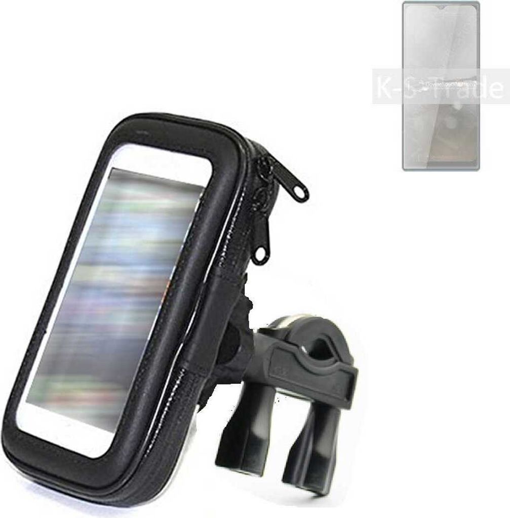 K-S-Trade Fahrrad-Halterung kompatibel mit Cubot P50 Handy-Halterung Halter Lenkstange Fahrradhalterung Motorrad Bike Mount Wasserabweisend