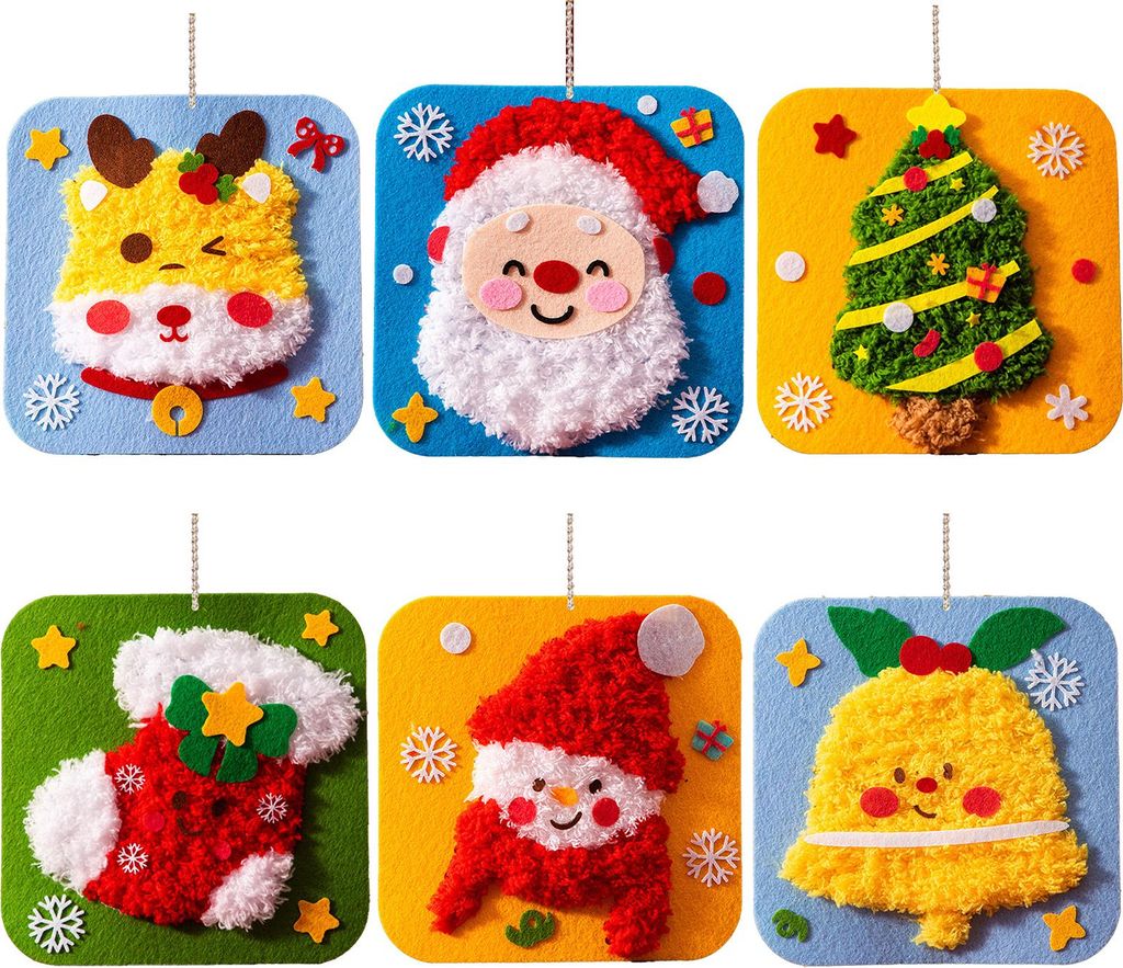 DIY-Weihnachtsstickset für Anfänger: Niedliche Weihnachtsmann-/Strumpf-/Lebkuchen-Nähprojekte – Weihnachtsstickset für Kinder und Erwachsene