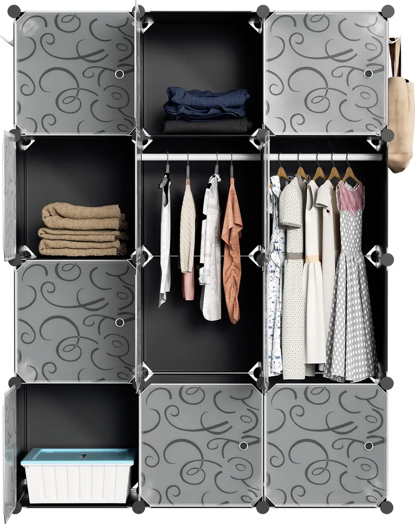 Étagère Enfichable Modulaire 12 Compartiments et Armoire de Rangement DIY