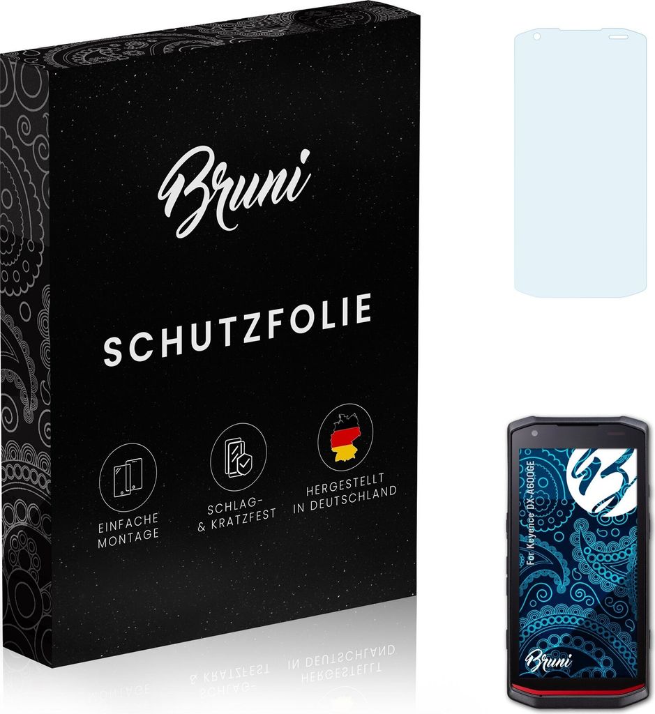 Bruni Basics-Clear 2x Schutzfolie kompatibel mit Keyence DX-A600GE Folie